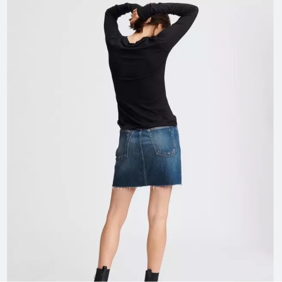 Rag & Bone Denim Hayden in Magnus Indigo Jean Skirt  size 26 - Picture 2 of 8